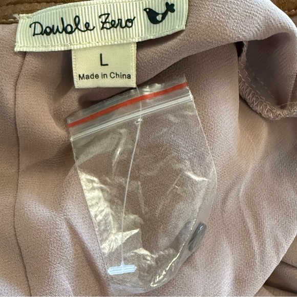 Double zero‎ Faux Leather & Chiffon Blouse NWOT Size Large - Picture 4 of 4